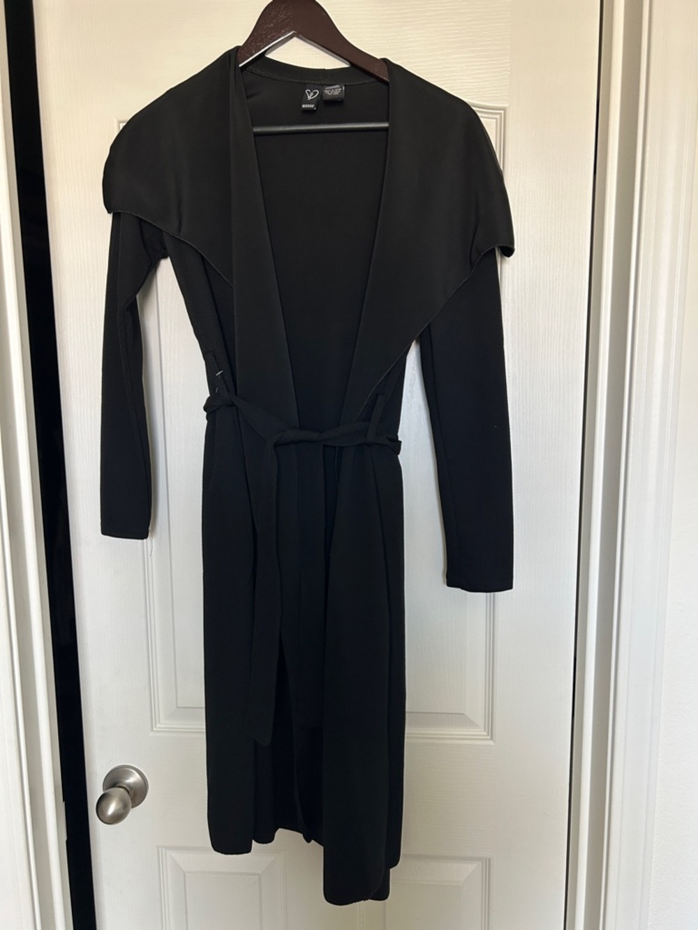 Black Long Belted Women's jacket